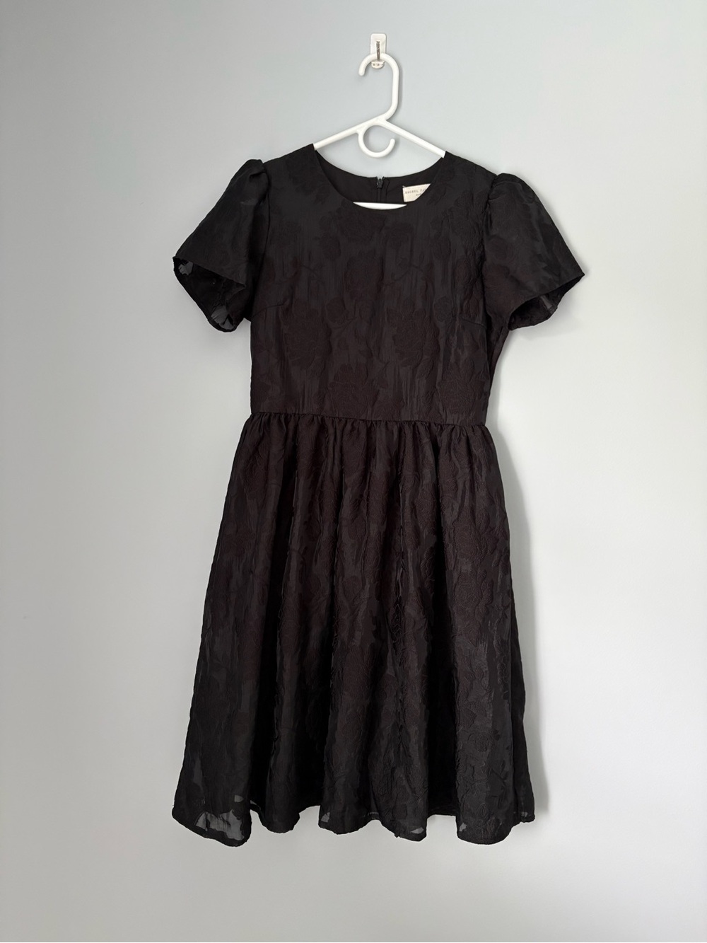 Rachel Parcell jacquard rose black dress size M fit & flare formal wedding guest